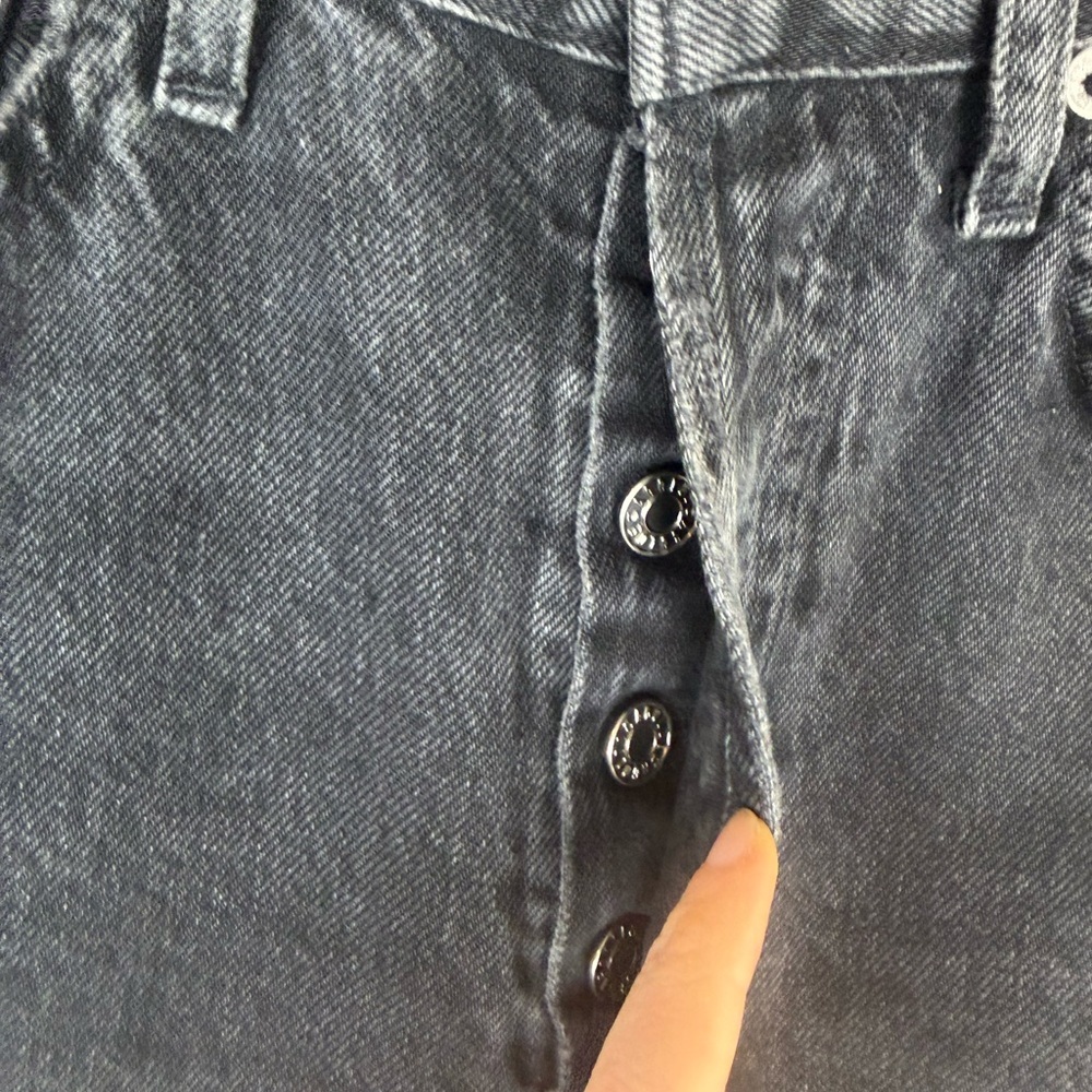 Agolde 90s Crop Jeans Shutter Black Distressed Size 26 - Picture 8 of 12
